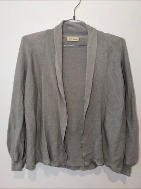 Repeat Gray Ribbed Open Front Cardigan Womens Size 38 Small